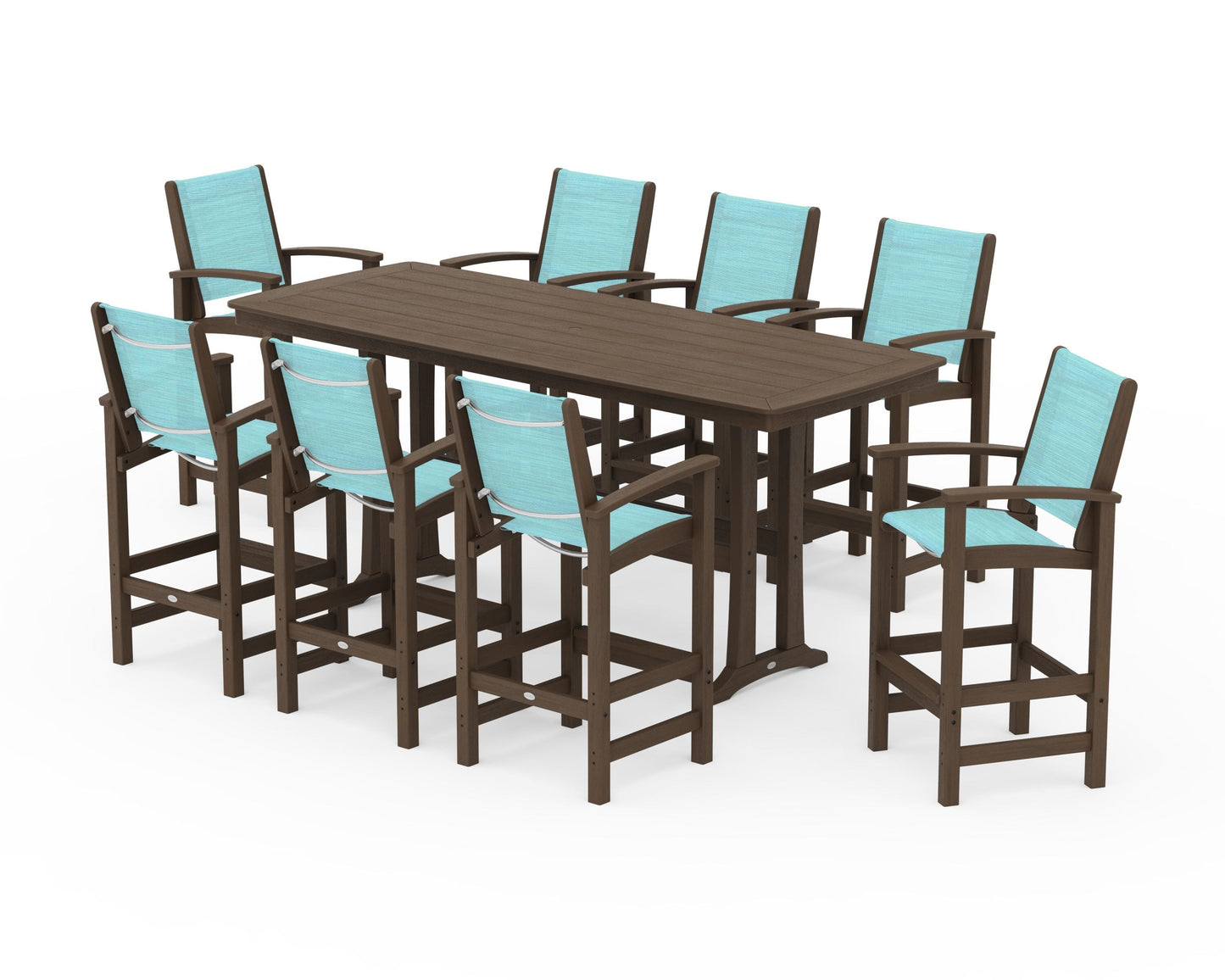 Coastal 9-Piece Bar Set with Trestle Legs