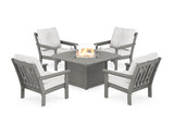 Vineyard 5-Piece Conversation Set with Fire Pit Table