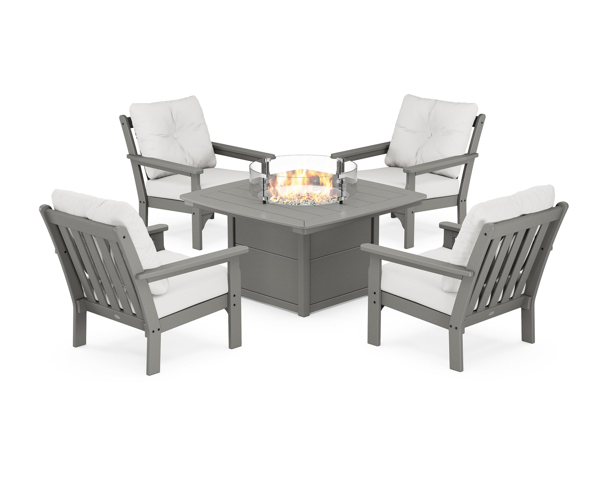 Vineyard 5-Piece Conversation Set with Fire Pit Table