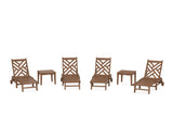 Chippendale 6-Piece Chaise Set with Wheels