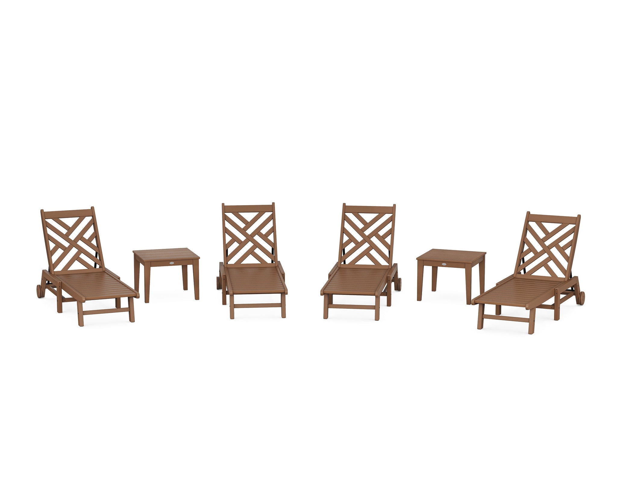Chippendale 6-Piece Chaise Set with Wheels