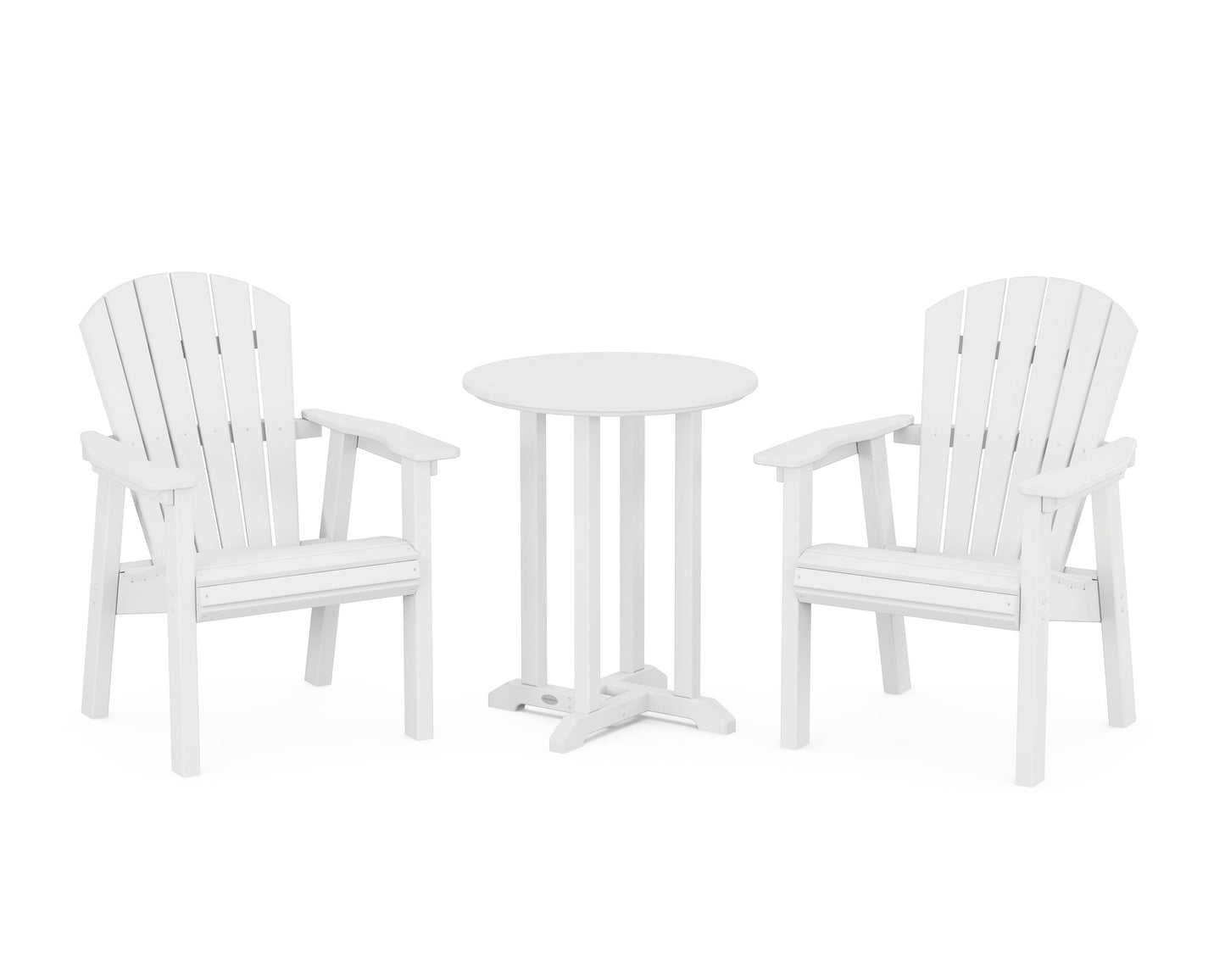 Seashell 3-Piece Round Farmhouse Bistro Dining Set