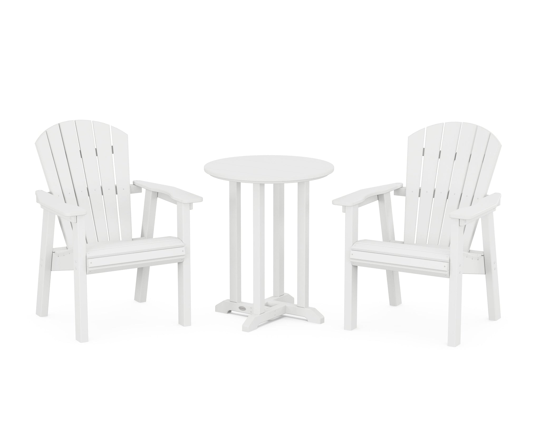 Seashell 3-Piece Round Farmhouse Bistro Dining Set
