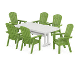Nautical Curveback Adirondack 7-Piece Farmhouse Dining Set with Trestle Legs