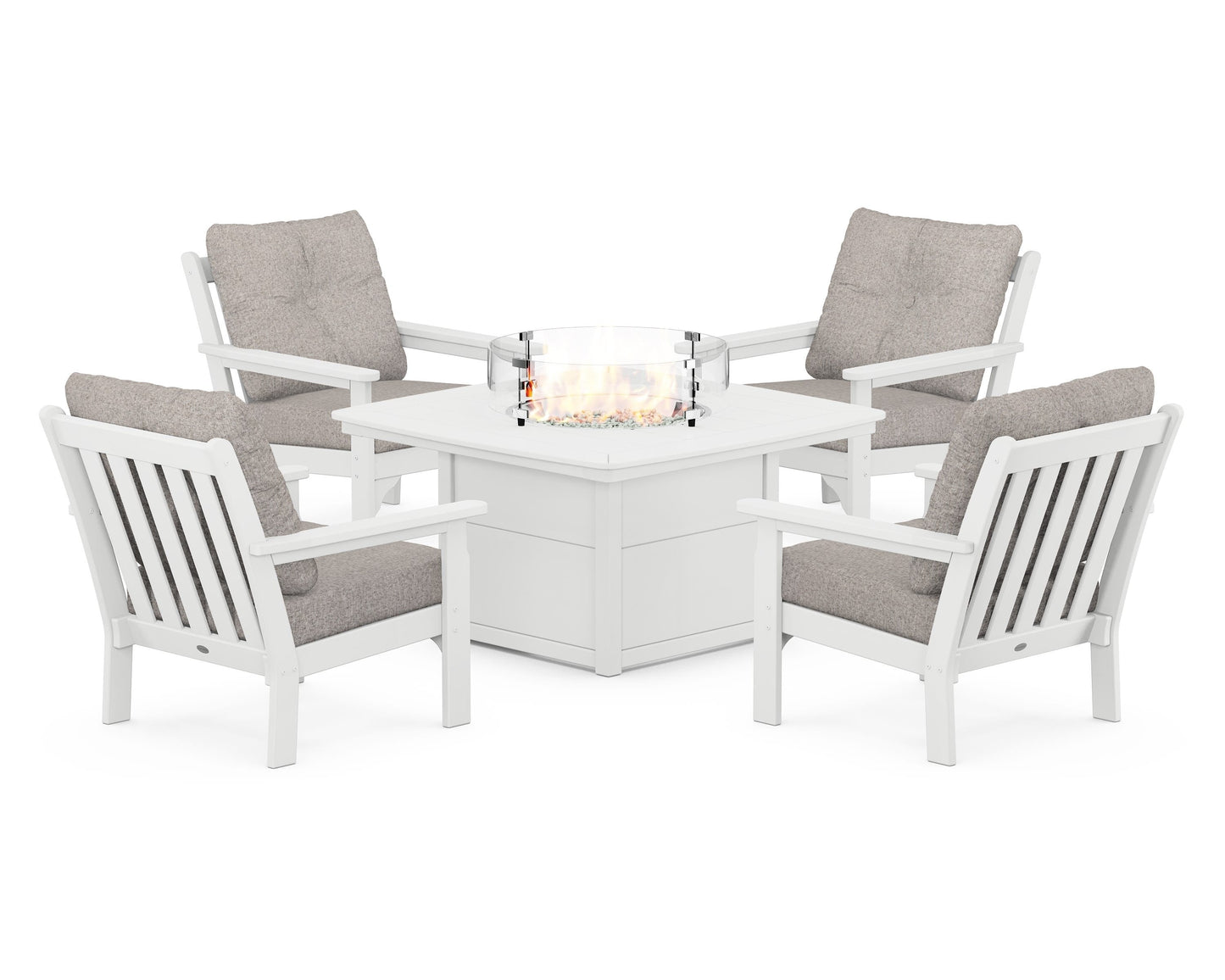 Vineyard 5-Piece Conversation Set with Fire Pit Table