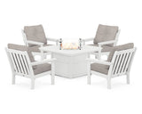 Vineyard 5-Piece Conversation Set with Fire Pit Table