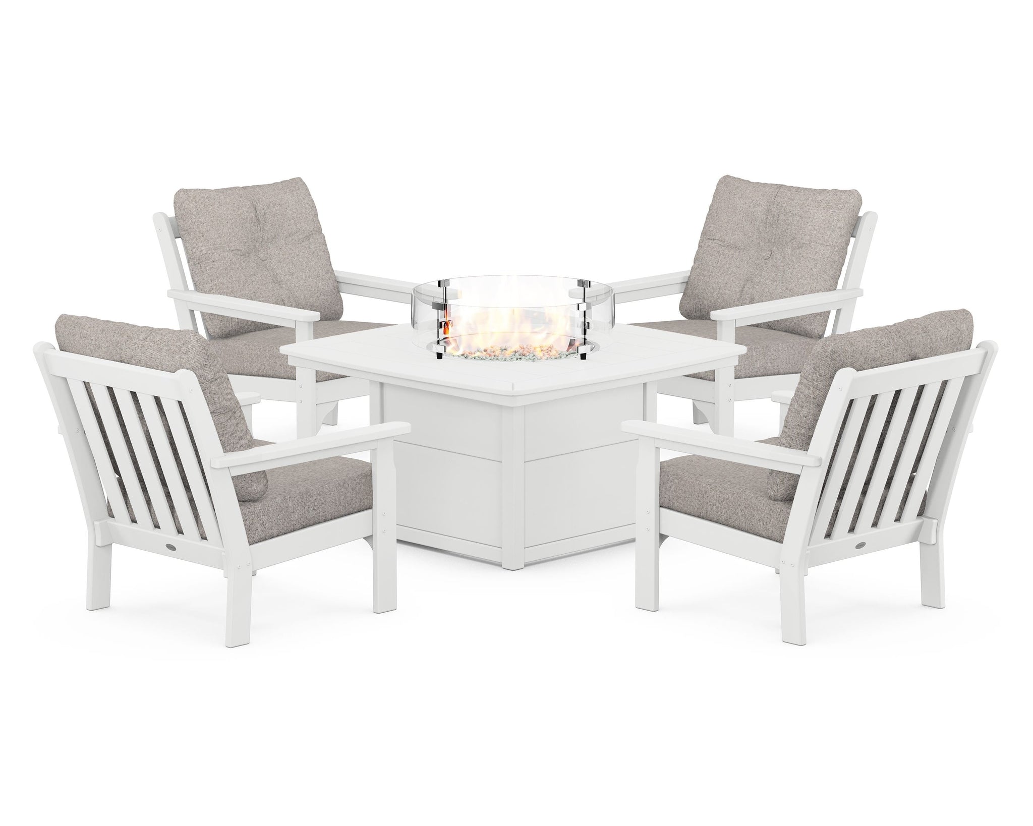 Vineyard 5-Piece Conversation Set with Fire Pit Table