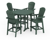 Nautical Curveback Adirondack 5-Piece Round Trestle Bar Set