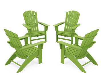 4-Piece Nautical Curveback Adirondack Chair Conversation Set