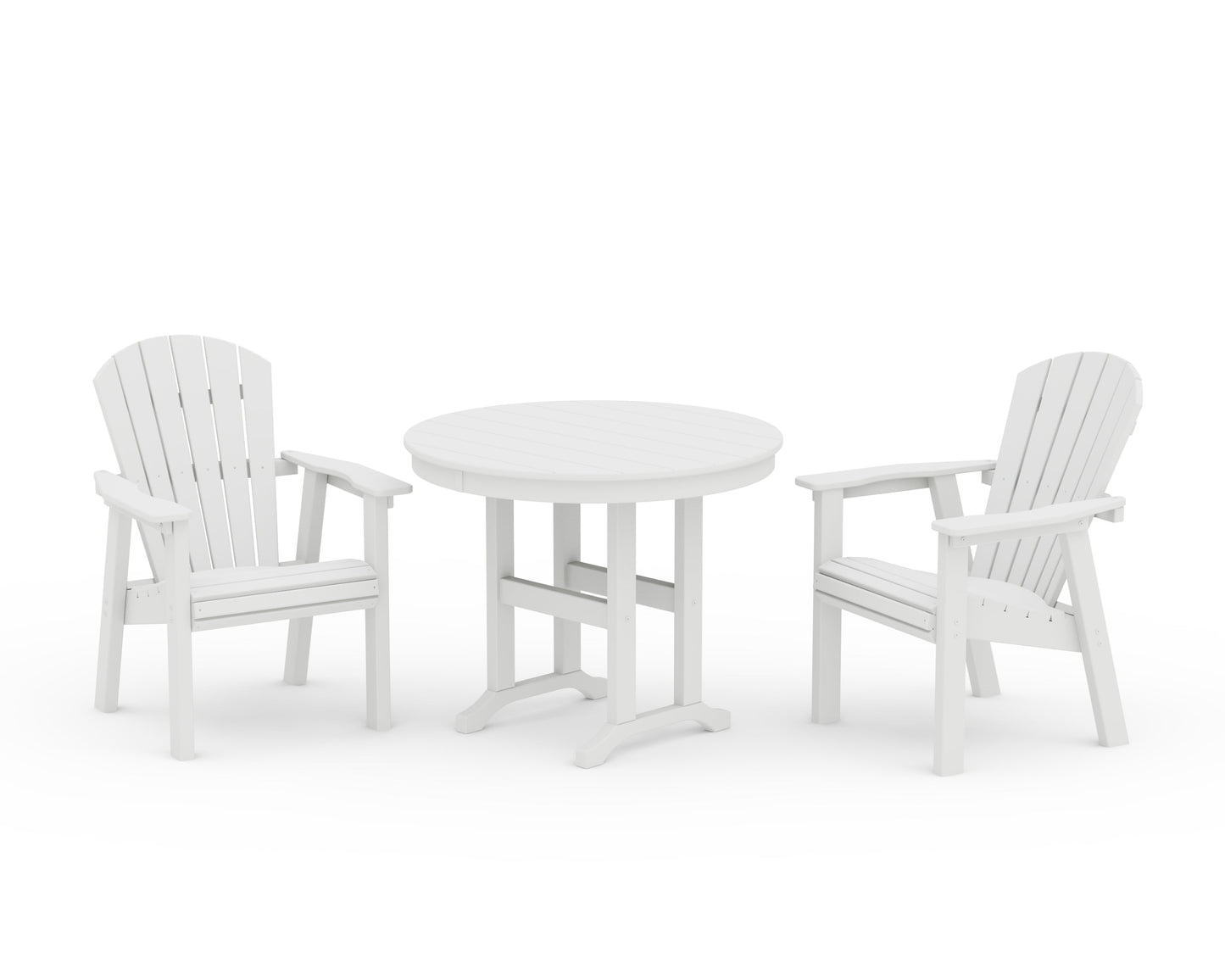 Seashell 3-Piece Round Farmhouse Dining Set