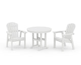 Seashell 3-Piece Round Farmhouse Dining Set