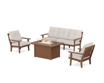 Oxford Deep Seating Fire Pit Table Set