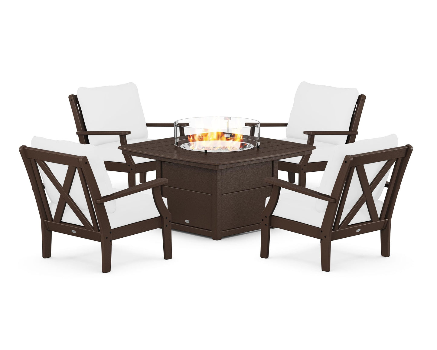 Braxton 5-Piece Deep Seating Conversation Set with Fire Pit Table