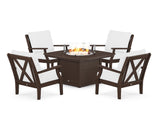 Braxton 5-Piece Deep Seating Conversation Set with Fire Pit Table