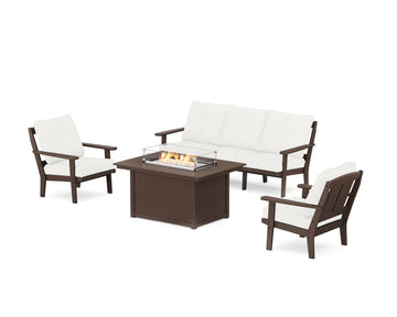 Mission Deep Seating Fire Pit Table Set