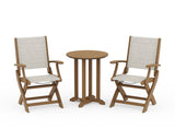 Coastal Folding 3-Piece Round Bistro Dining Set