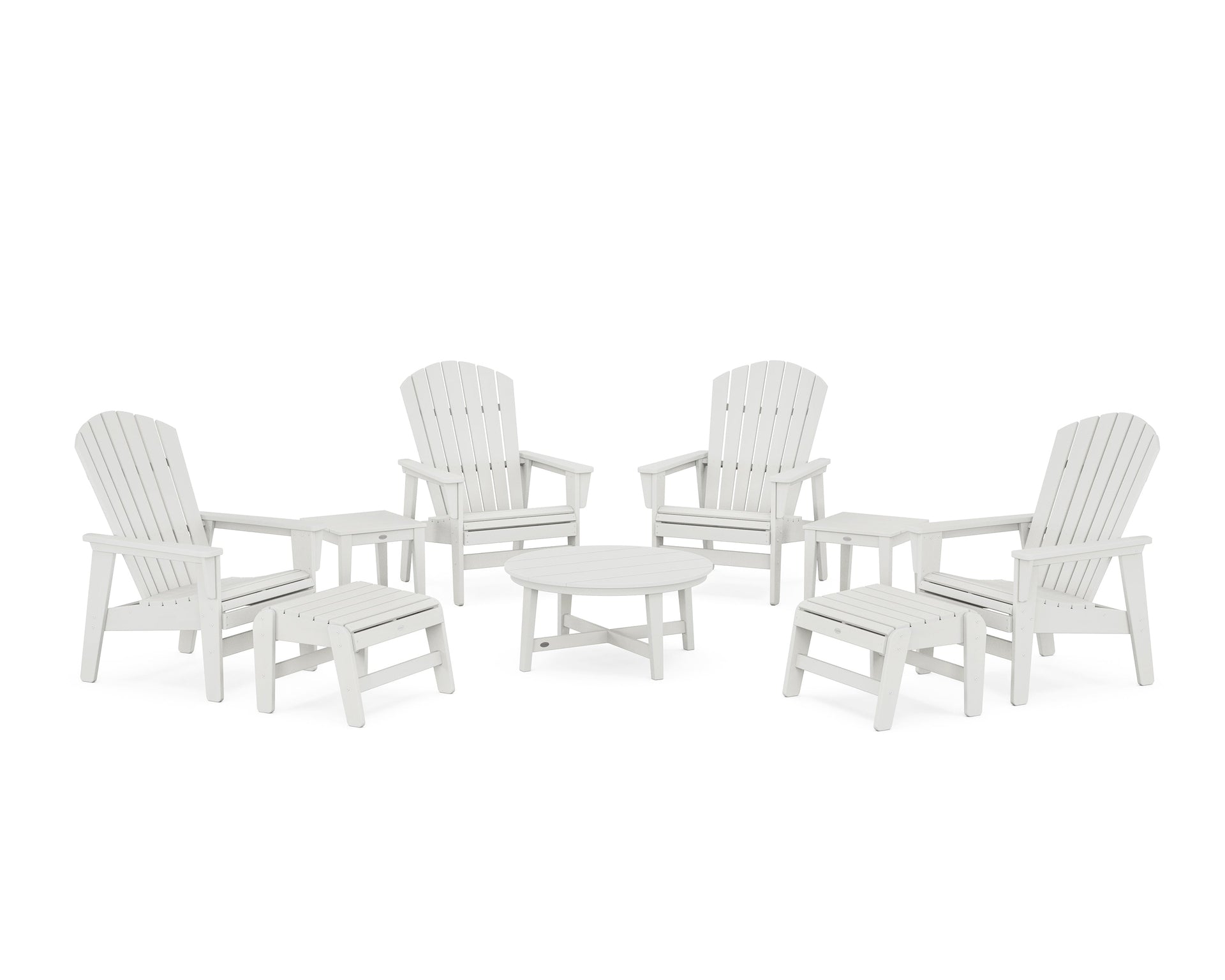 Nautical Grand Upright Adirondack 9-Piece Conversation Set