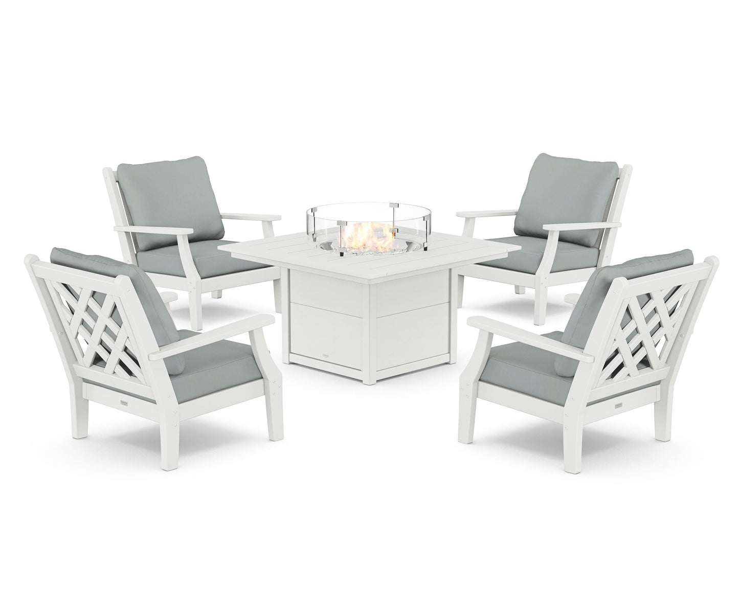 Wovendale 5-Piece Deep Seating Set with Fire Pit Table