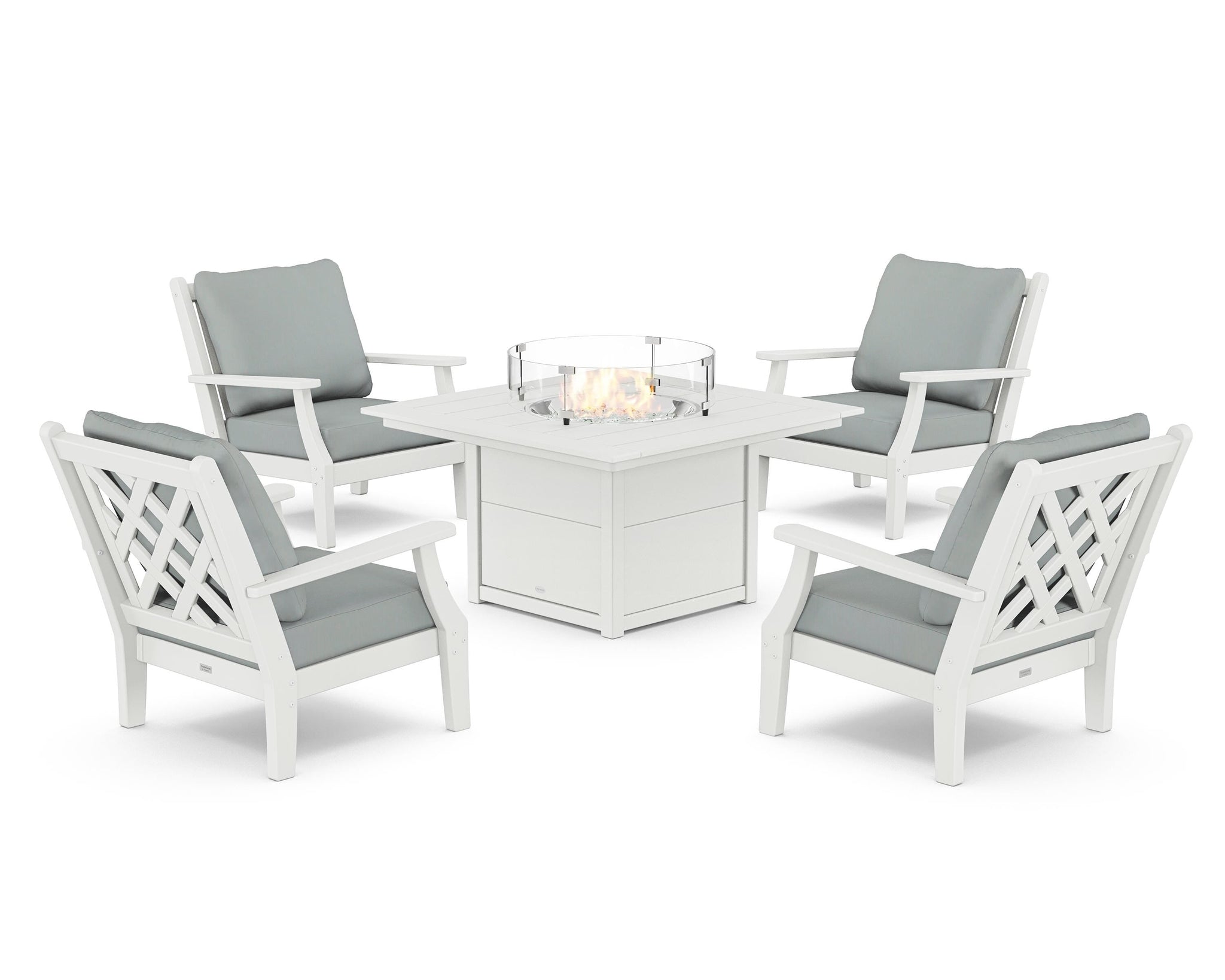 Wovendale 5-Piece Deep Seating Set with Fire Pit Table