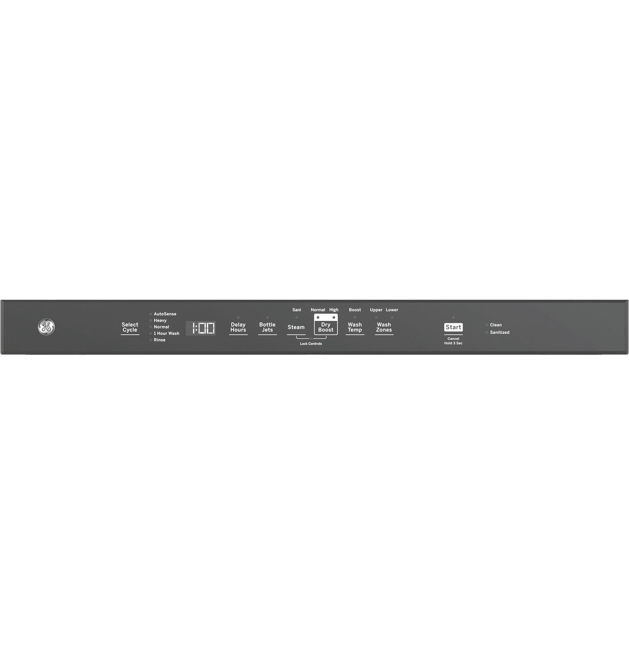 GE GE® ENERGY STAR® Top Control with Stainless Steel Interior Dishwasher with Sanitize Cycle