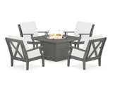 Braxton 5-Piece Deep Seating Conversation Set with Fire Pit Table