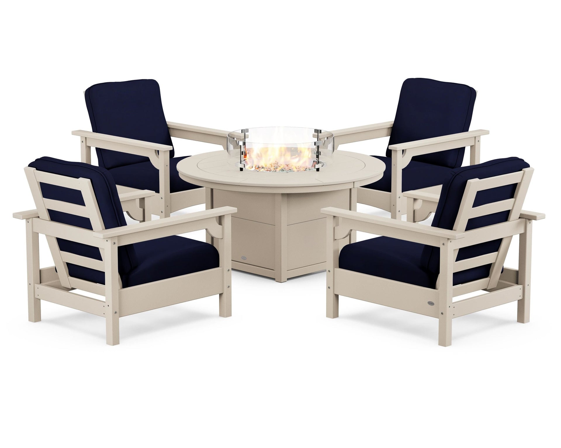 Club 5-Piece Conversation Set with Fire Pit Table