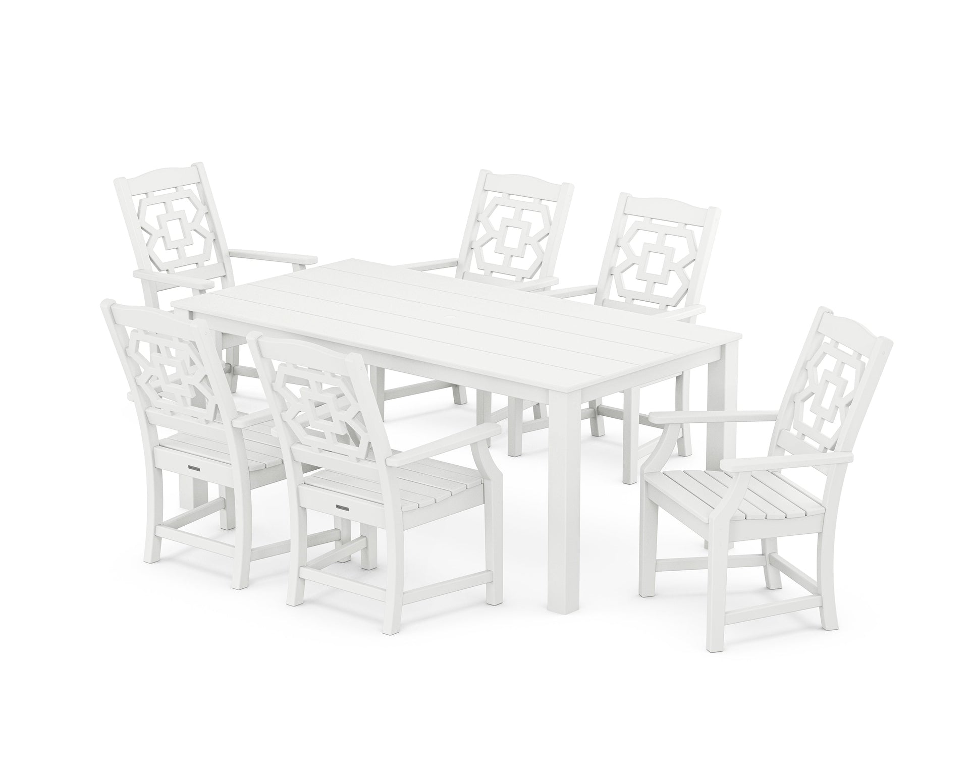 Chinoiserie Arm Chair 7-Piece Parsons Dining Set