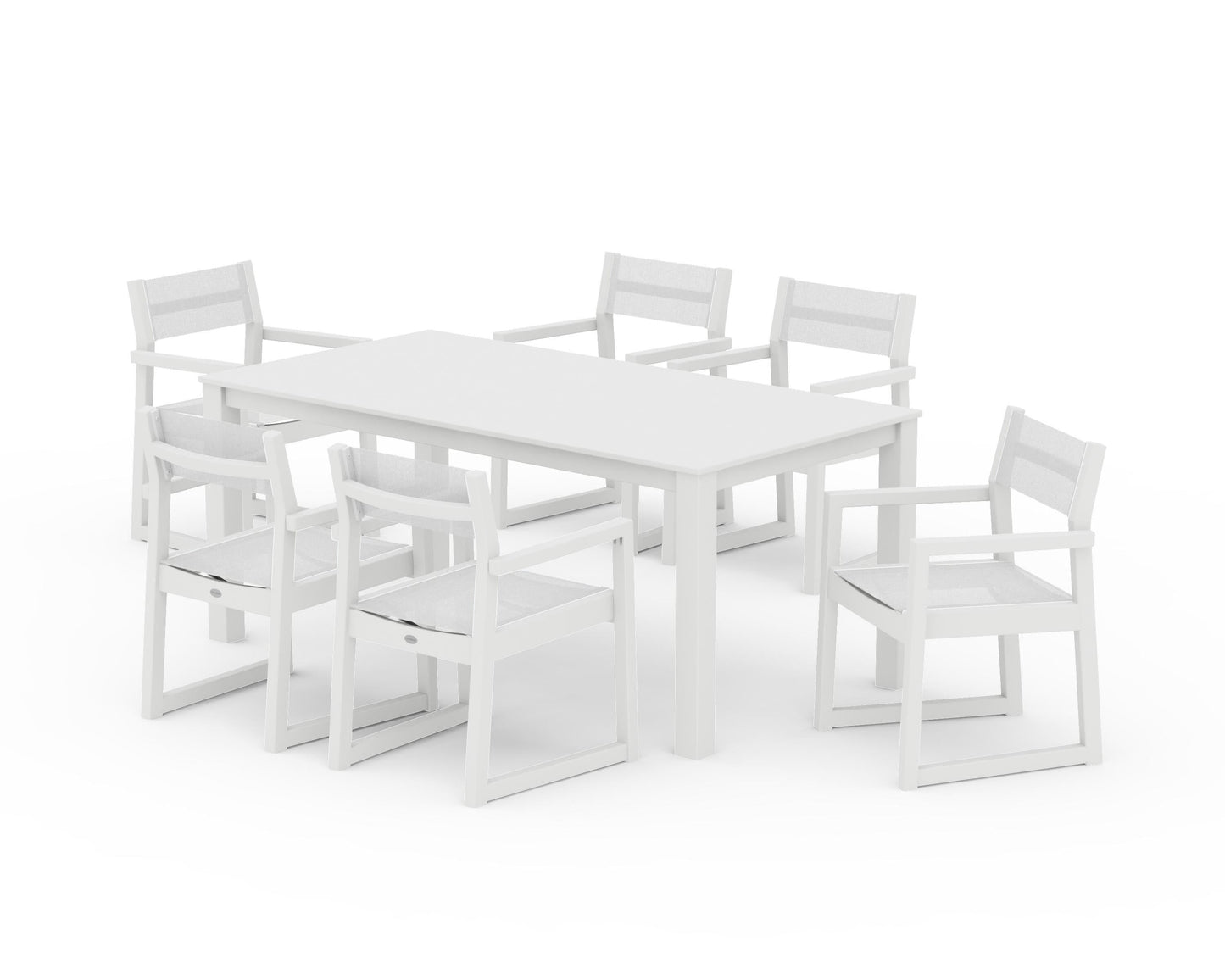 EDGE Sling Arm Chair 7-Piece Parsons Dining Set