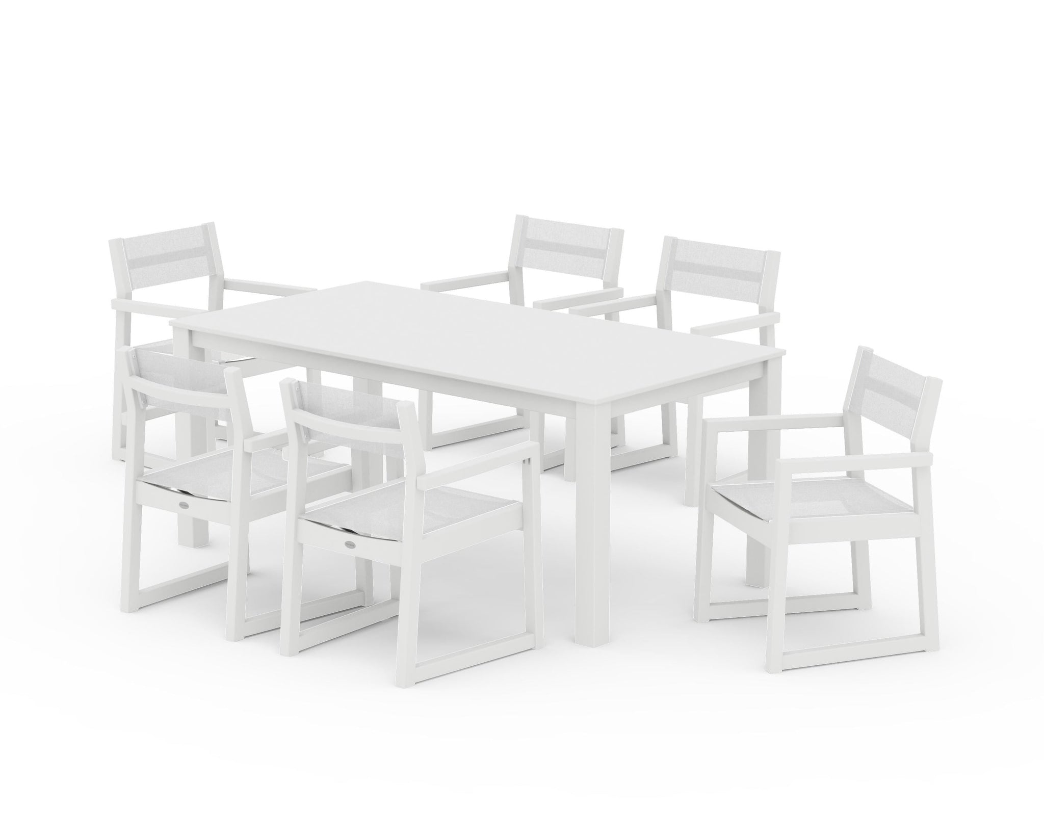 EDGE Sling Arm Chair 7-Piece Parsons Dining Set