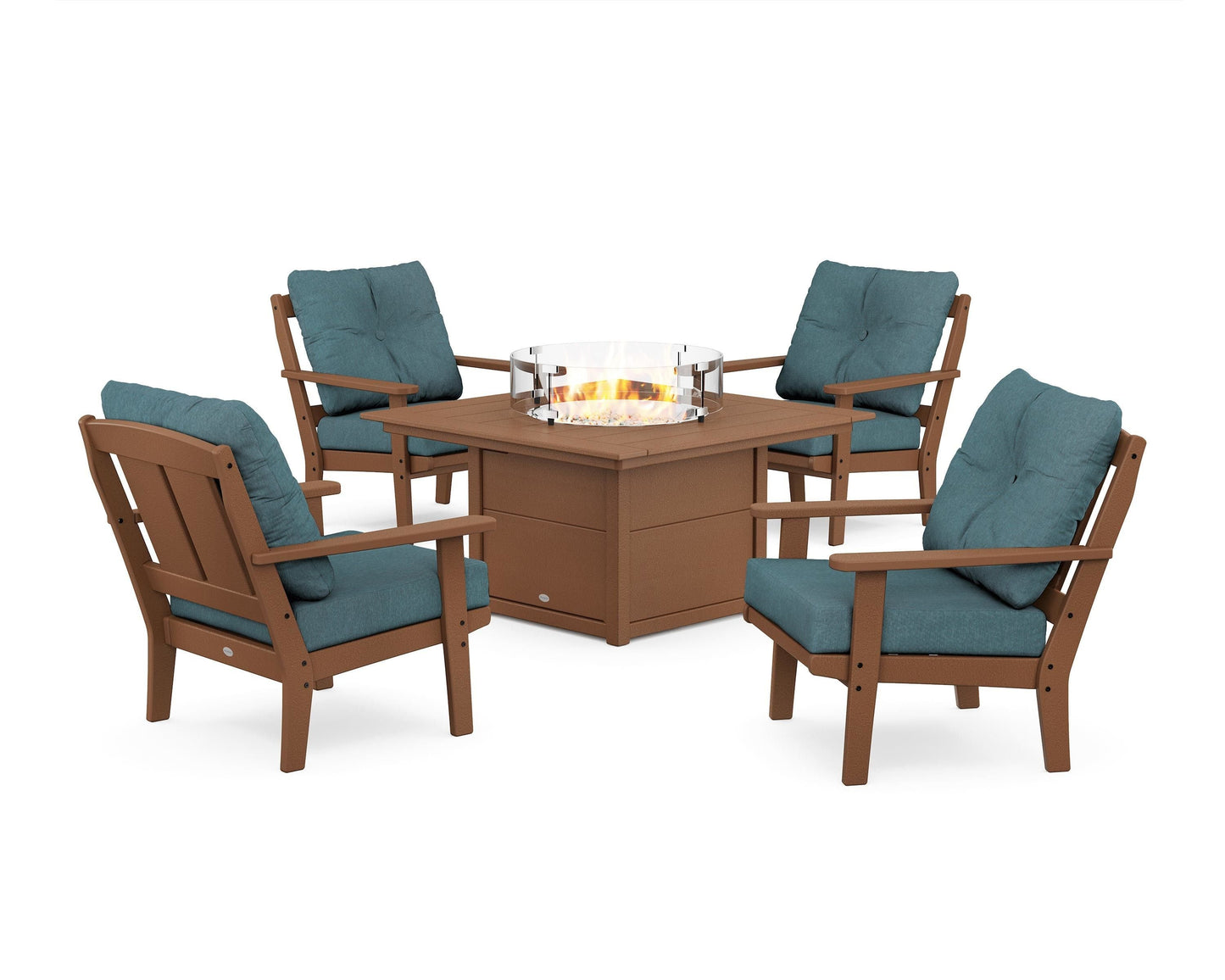Mission 5-Piece Deep Seating Set with Fire Pit Table