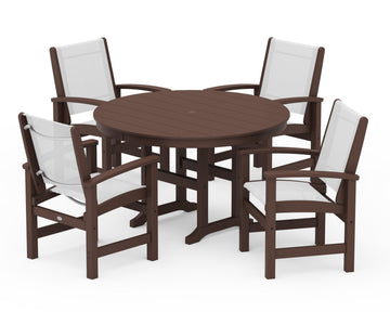 Coastal 5-Piece Round Farmhouse Dining Set