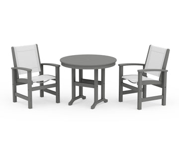 Coastal 3-Piece Round Dining Set