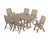 Nautical Highback 7-Piece Farmhouse Dining Set