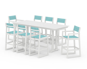 EDGE Sling 9-Piece Farmhouse Bar Set with Trestle Legs