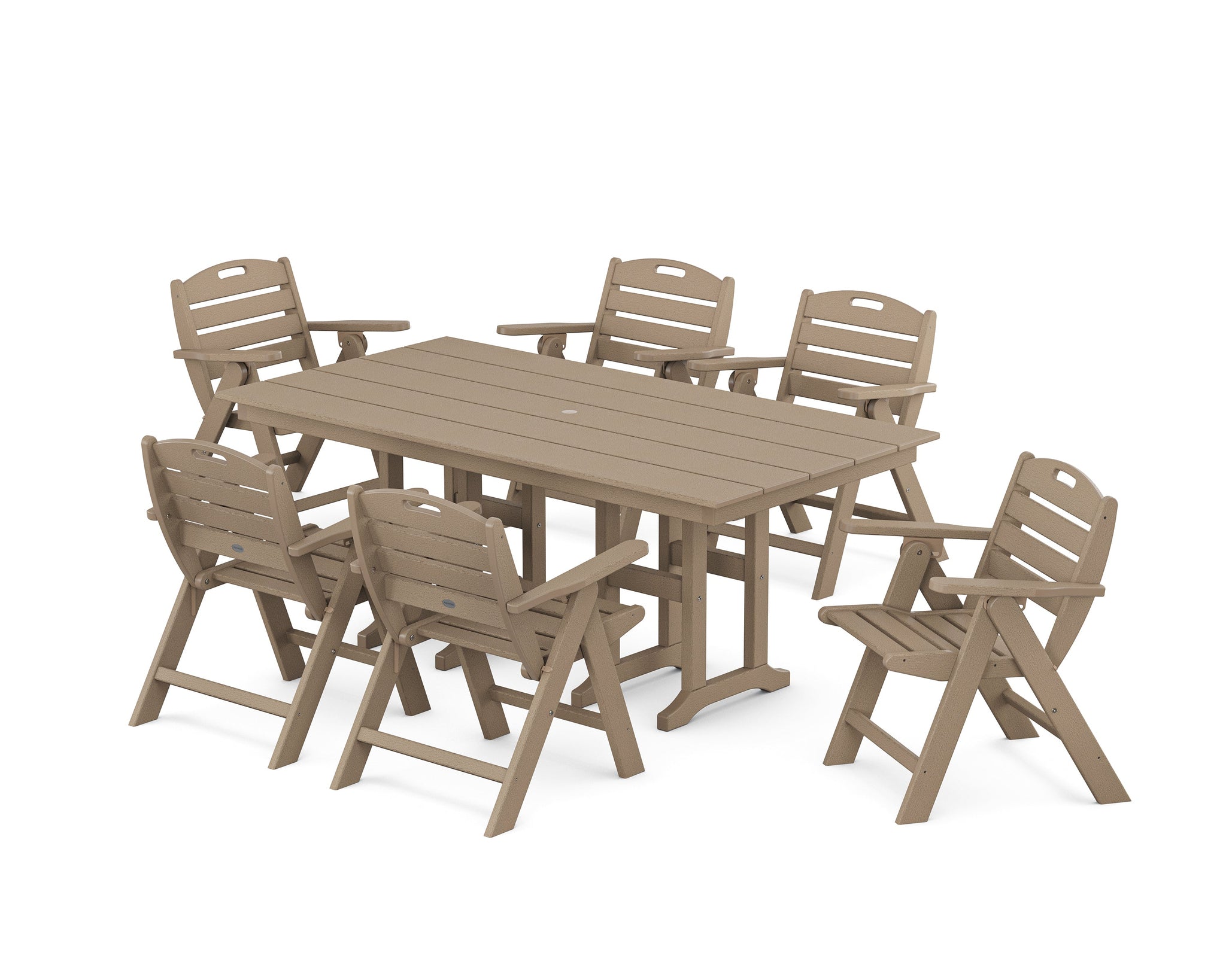Nautical Lowback 7-Piece Farmhouse Dining Set