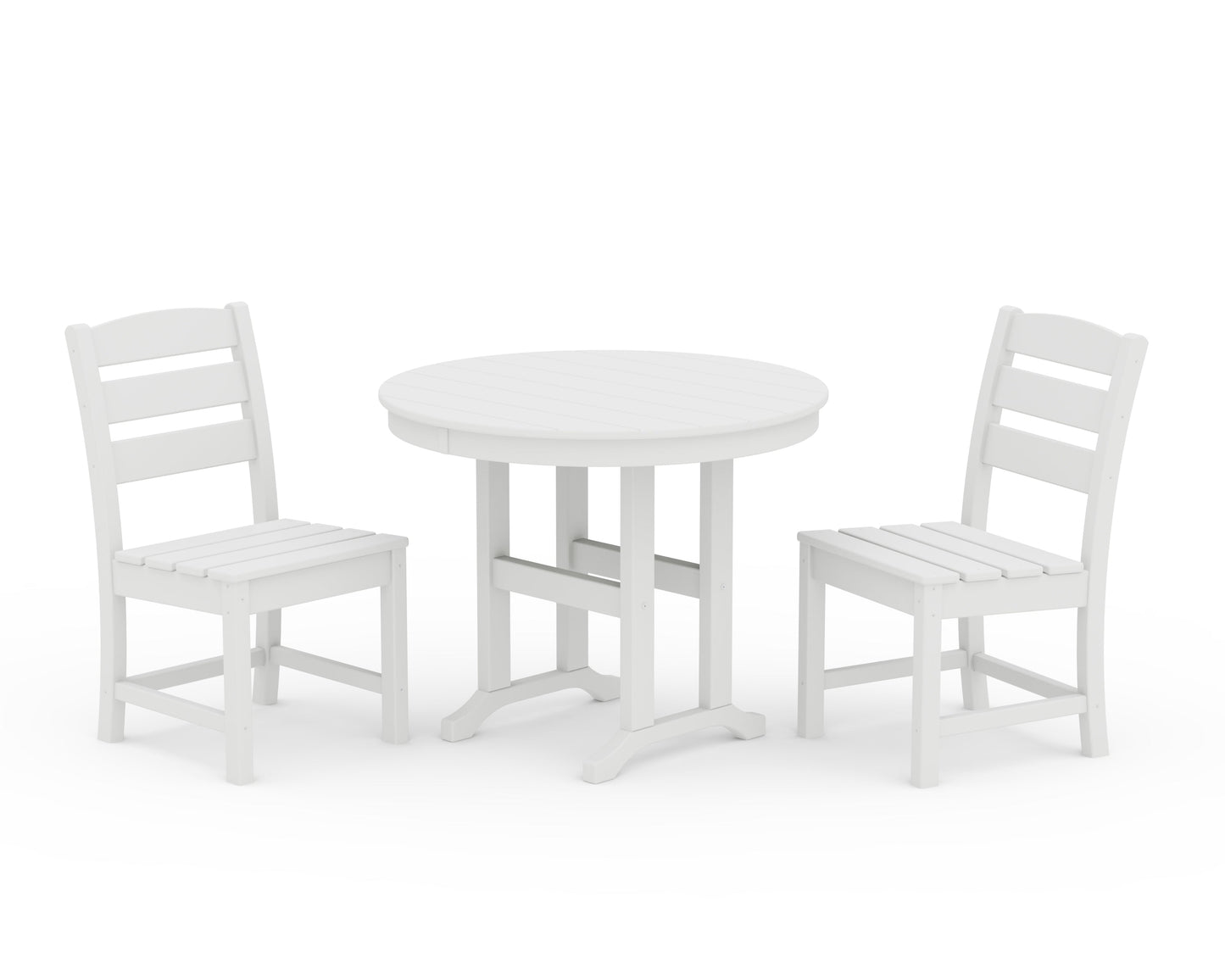 Lakeside Side Chair 3-Piece Round Dining Set