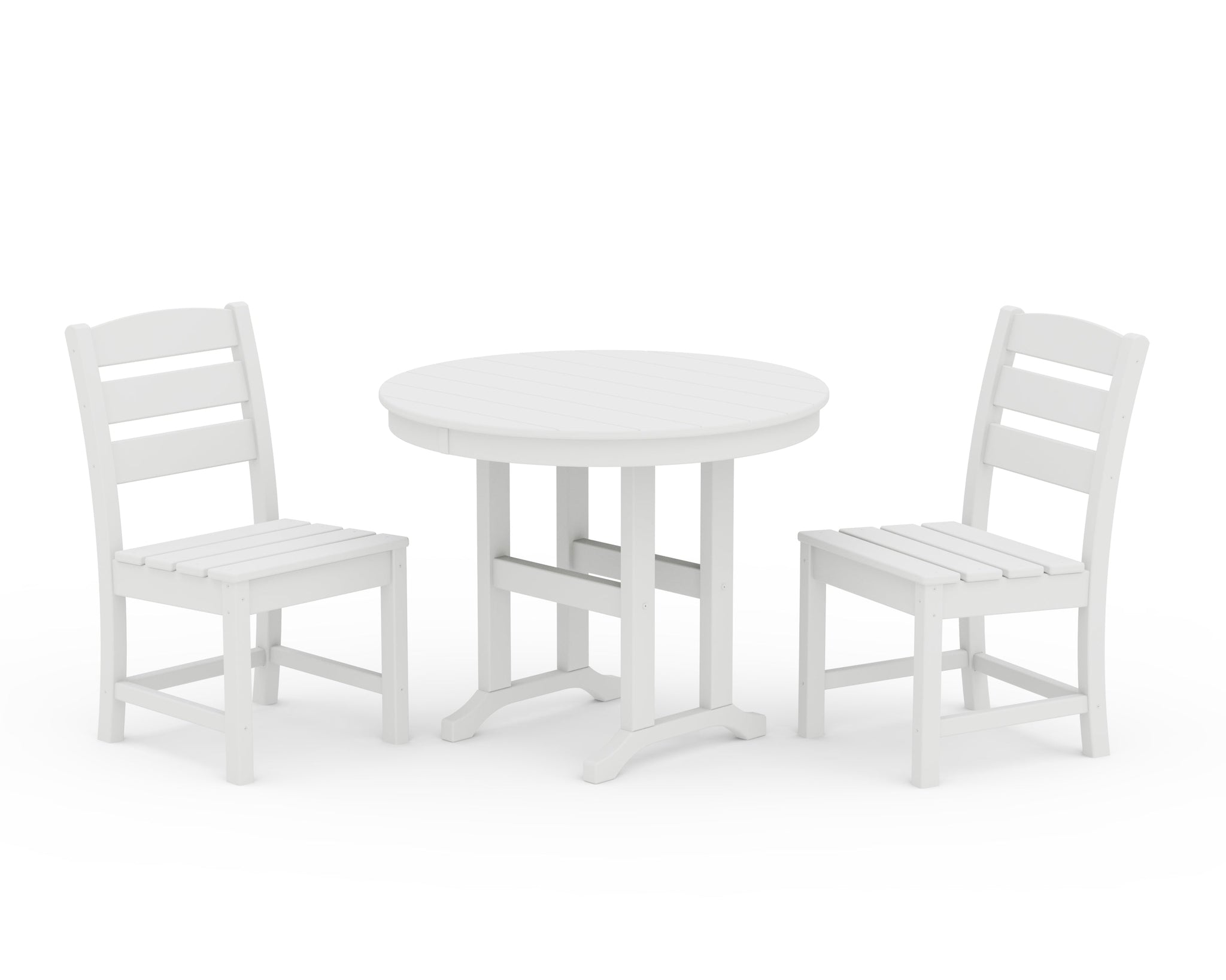 Lakeside Side Chair 3-Piece Round Dining Set