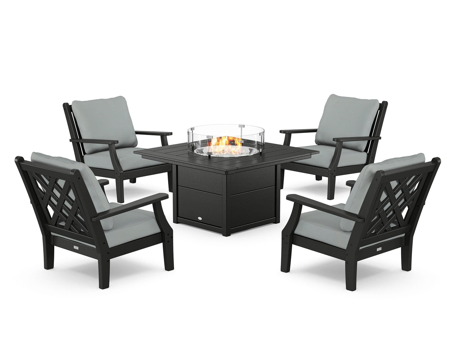 Wovendale 5-Piece Deep Seating Set with Fire Pit Table