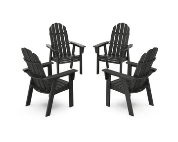 Vineyard 4-Piece Curveback Upright Adirondack Conversation Set