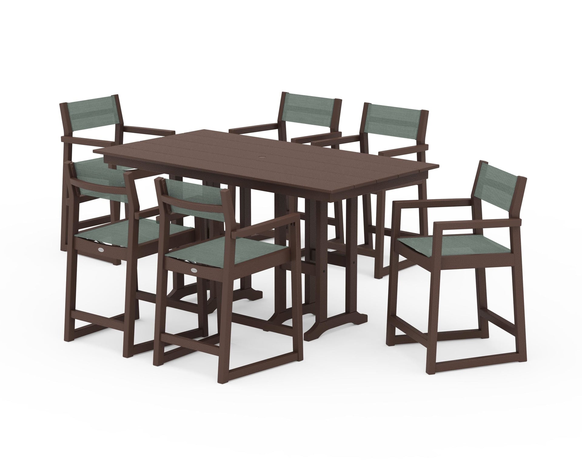EDGE Sling Arm Chair 7-Piece Farmhouse Counter Set