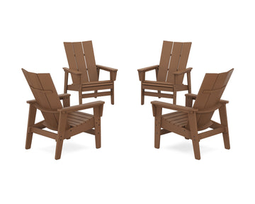 4-Piece Modern Grand Upright Adirondack Chair Conversation Set