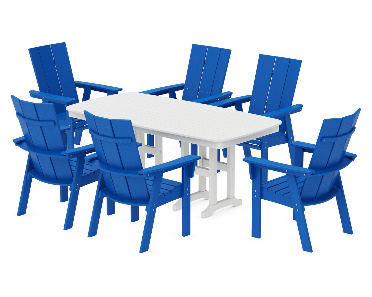 Modern Curveback Adirondack 7-Piece Dining Set