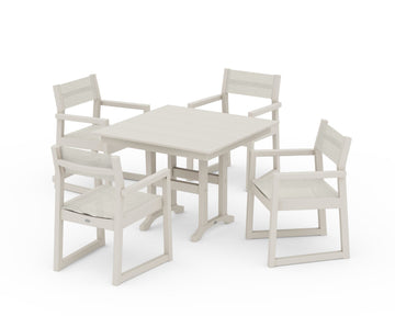 EDGE Sling Arm Chair 5-Piece Farmhouse Dining Set