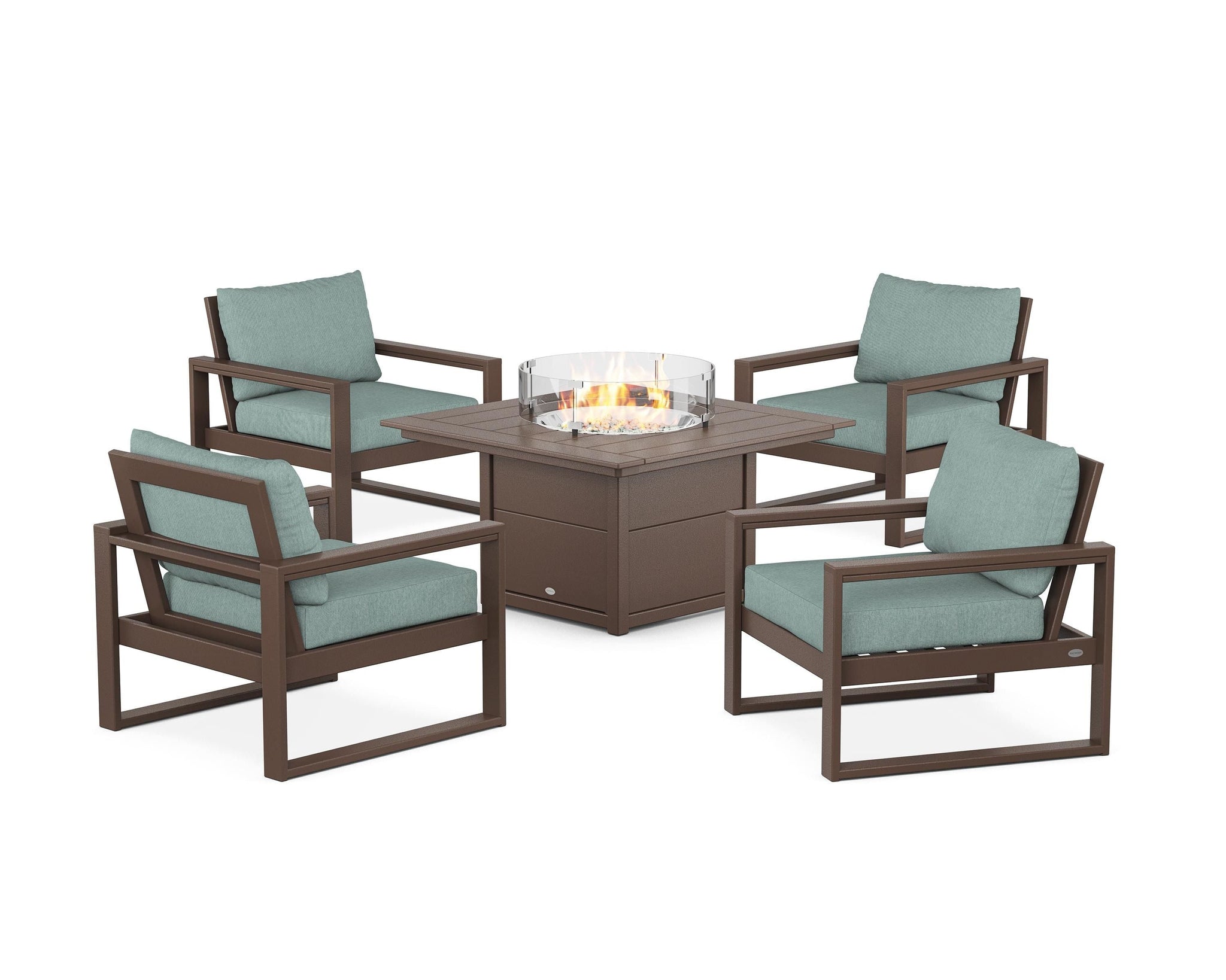 EDGE Sectional 5-Piece Deep Seating Set with Fire Pit Table
