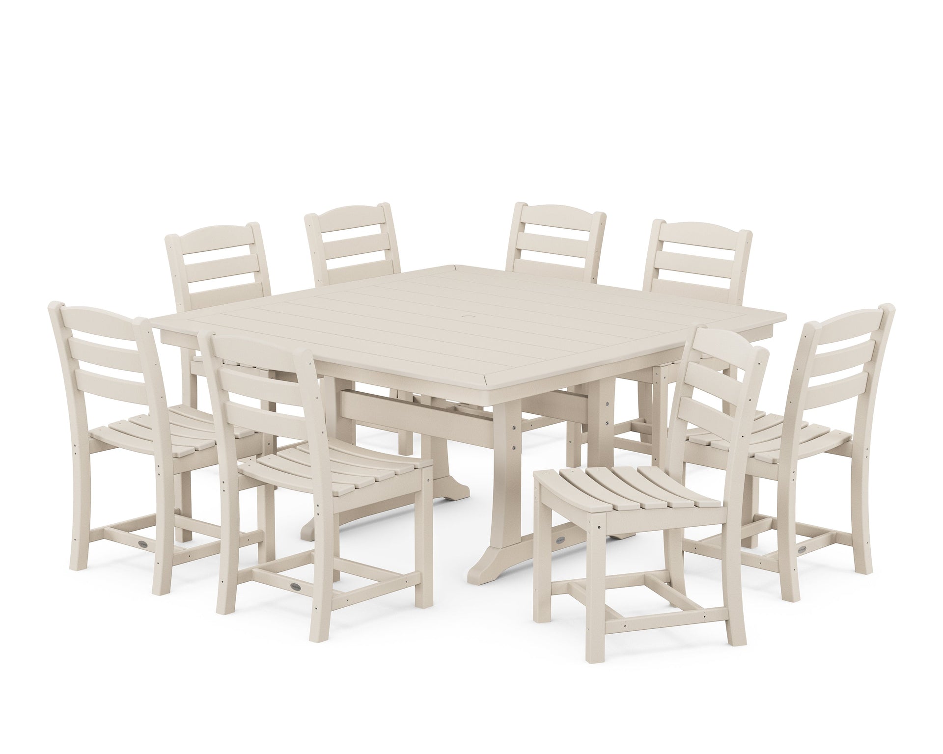 La Casa Café 9-Piece Nautical Trestle Dining Set