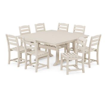 La Casa Café 9-Piece Nautical Trestle Dining Set