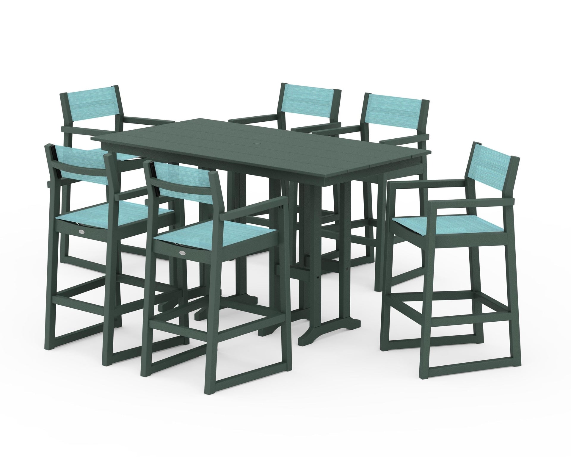 EDGE Sling Arm Chair 7-Piece Farmhouse Bar Set