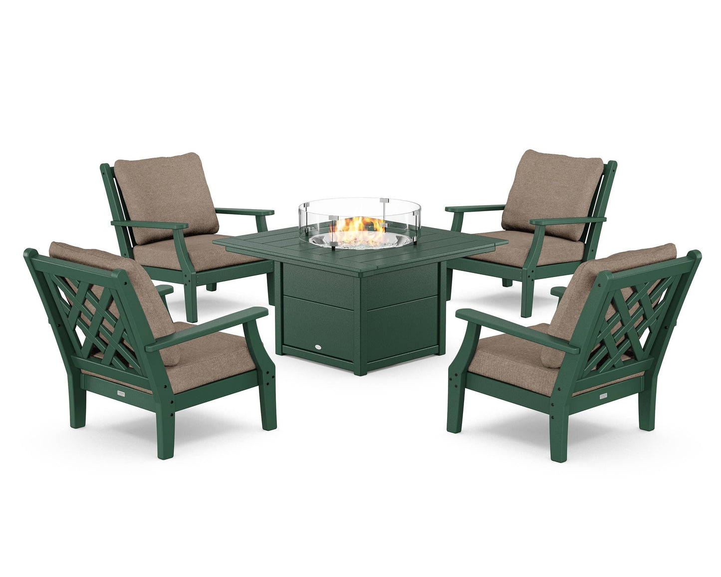 Wovendale 5-Piece Deep Seating Set with Fire Pit Table