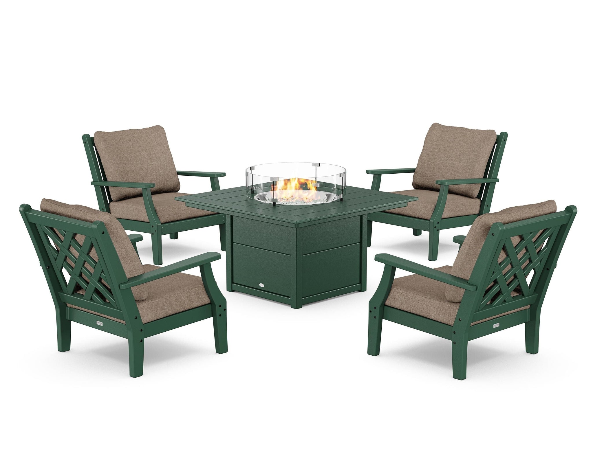 Wovendale 5-Piece Deep Seating Set with Fire Pit Table