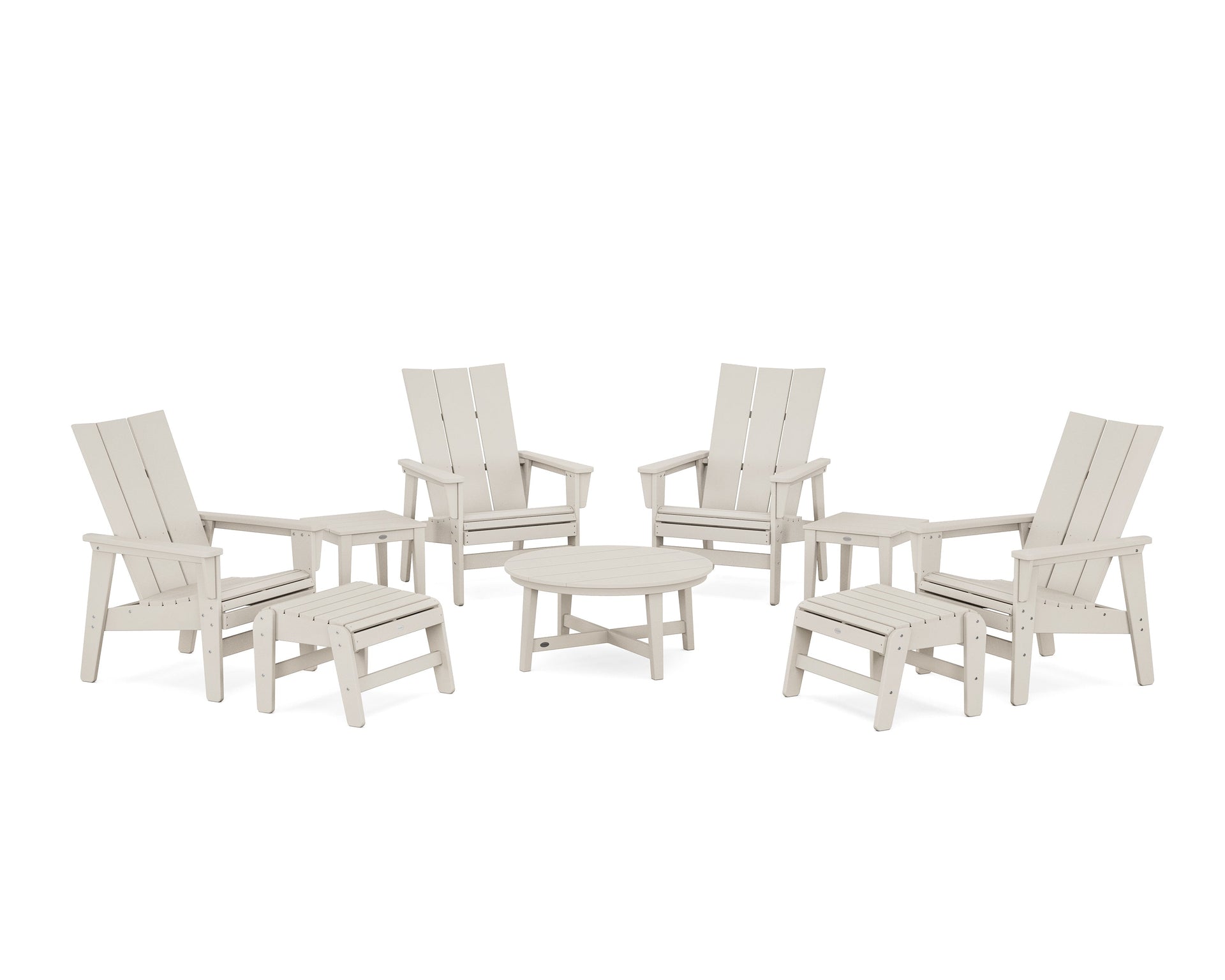 Modern Grand Upright Adirondack 9-Piece Conversation Set